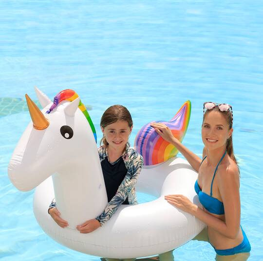 5.5ft. Rainbow Unicorn Inflatable Swimming Pool Tube Ring Float